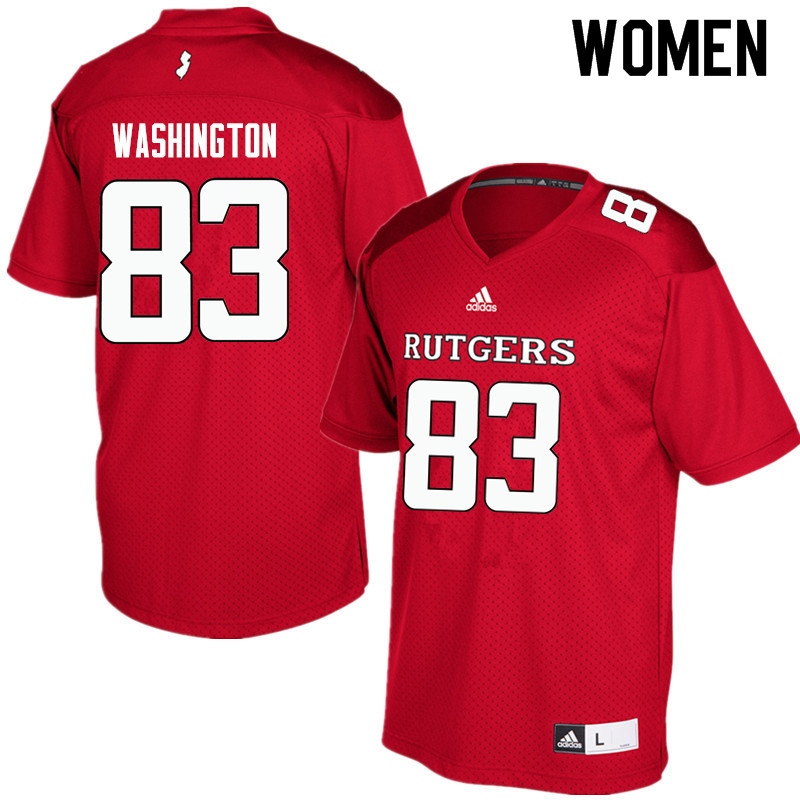 Women #83 Isaiah Washington Rutgers Scarlet Knights College Football Jerseys Sale-Red - Click Image to Close